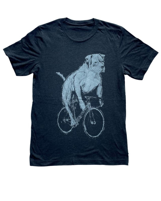 Pit Bull on A Bicycle Men’s/Unisex Shirt - 70’s Vintage Tee - Tri-Black / XS - Unisex Tees