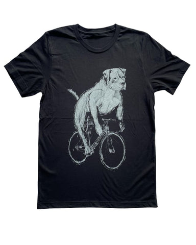 Pit Bull on A Bicycle Men's/Unisex Shirt
