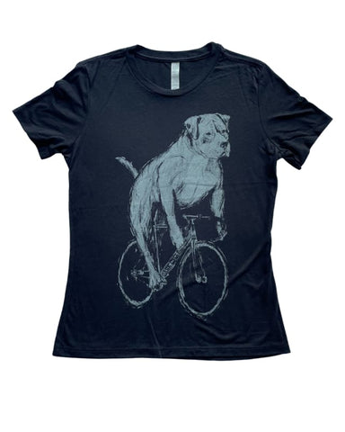 Pit Bull on A Bicycle Women's Shirt