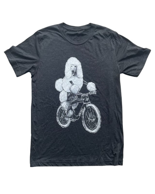 Poodle on A Bicycle Men’s/Unisex Shirt - 70’s Vintage Tee - Tri-Black / XS - Unisex Tees