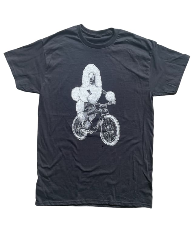 Poodle on A Bicycle Men’s/Unisex Shirt - 90’s Heavy Tee - Black / S - Unisex Tees