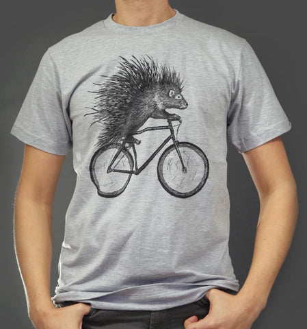 Porcupine on a Bicycle Men's T-Shirt