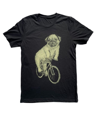 Pug on A Bicycle Men's/Unisex Shirt