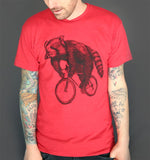 Red Panda on a Bicycle Mens T-Shirt - Unisex Tees