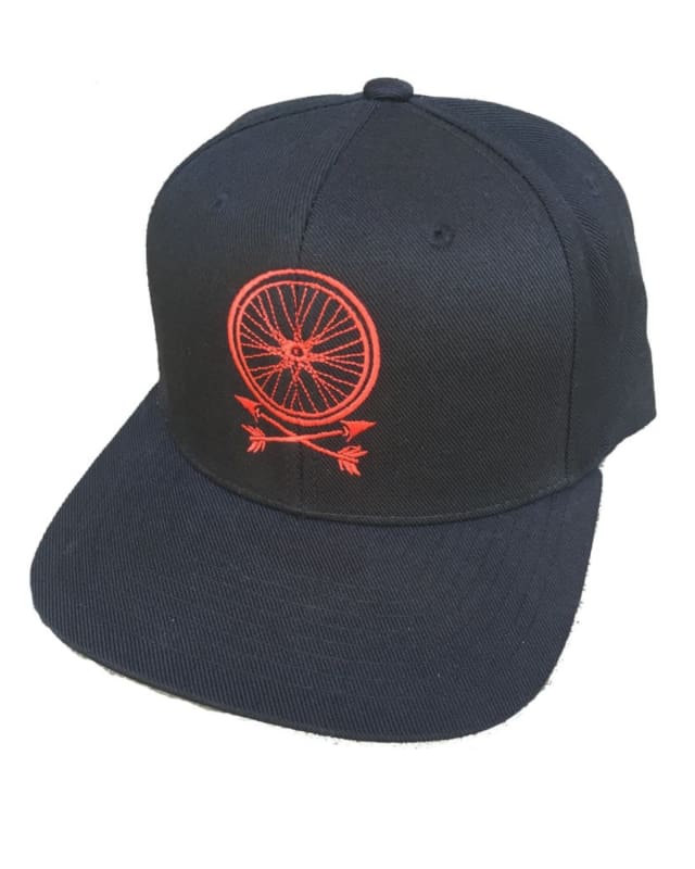 Red Wheel and Arrows Snapback Hat - Hats