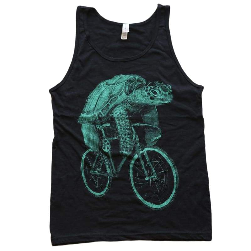 Sea Turtle on a Bicycle Mens Tank Top - Unisex Tanks