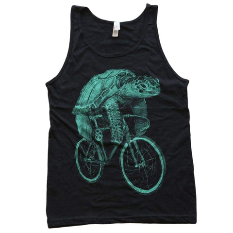 Sea Turtle on a Bicycle Men's Tank Top