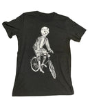 Skeleton on A Bicycle Men’s/Unisex Shirt - 70’s Vintage Tee - Tri-Black / XS - Unisex Tees