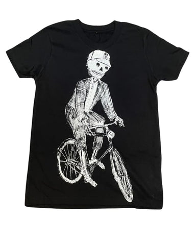 Skeleton on a Bicycle Youth Shirt