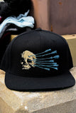 Skull and Arrow Snapback Hat - Blue - Hats