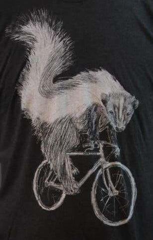 Skunk on a Bicycle Women's Shirt