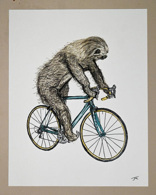 Sloth on a Bike Print - Artwork