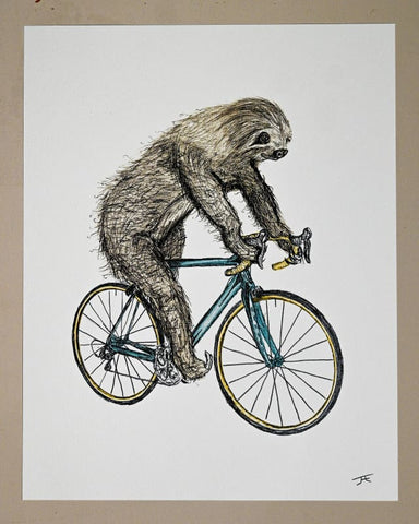 Sloth on a Bike Print