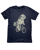Small Dog on A Bicycle Men’s/Unisex Shirt - 70’s Vintage Tee - Tri-Black / XS - Unisex Tees