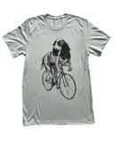 Spaniel on A Bicycle Men’s/Unisex Shirt - Classic Tee - Silver / XS - Unisex Tees
