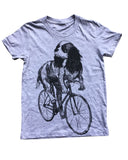 Spaniel on a Bicycle Youth Shirt - Classic Tee - Heather Grey / YS