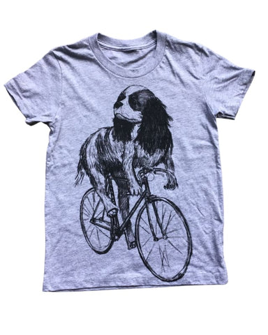 Spaniel on a Bicycle Youth Shirt