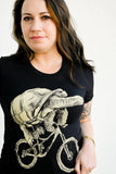 Tortoise on A Bicycle Women’s Shirt - Black / S / Women’s Tee - Ladies Tees