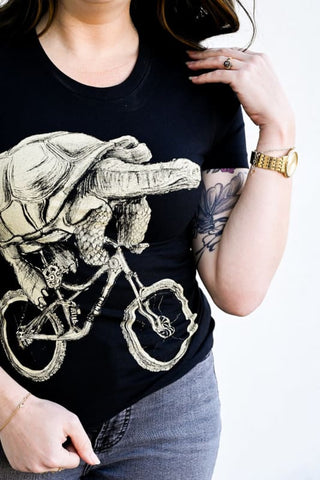 Tortoise on A Bicycle Women's Shirt