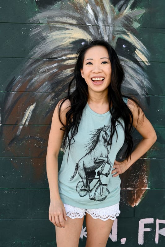 Unicorn on a Bike Women’s Muscle Tank Top - Ladies Tanks