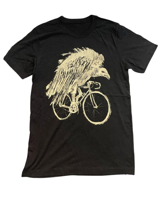 Vulture on A Bicycle Men’s/Unisex Shirt - 70’s Vintage Tee - Tri-Black / XS - Unisex Tees
