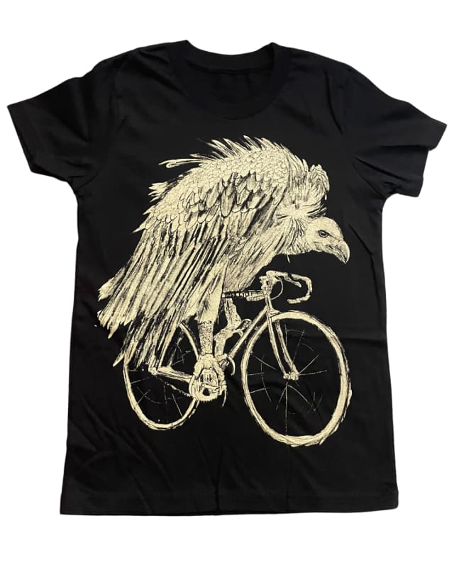 Vulture on a Bicycle Youth Shirt - Classic Tee - Black / YS