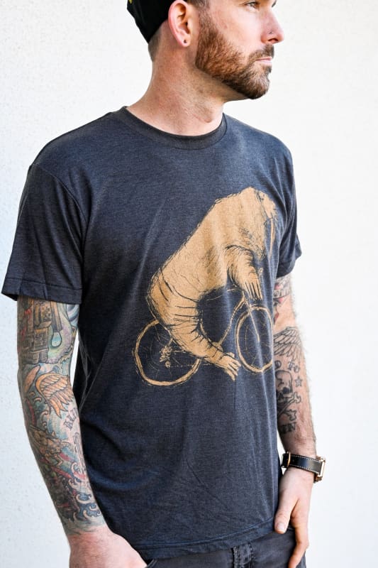 Walrus on A Bicycle Men’s Shirt - Unisex/Mens Tee / Tri-Black / XS - Unisex Tees