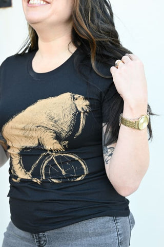 Walrus on a Bike Women's Shirt