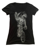 Werewolf on A Bicycle Women’s Shirt - Classic Slim Tee - Black / S - Women’s