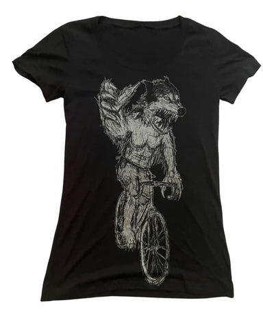 Werewolf on A Bicycle Women's Shirt